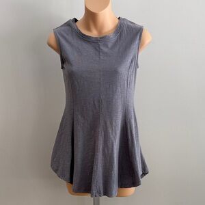 Sleeveless Flared Tank Top - Gray